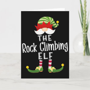 Rock Climbing Elf Group Christmas Funny Pajama Par Card