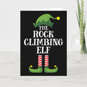 Rock Climbing Elf Matching Family Group Christmas Card