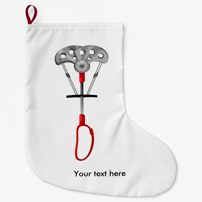Rock Climbing Equiptment Large Christmas Stocking (Front)