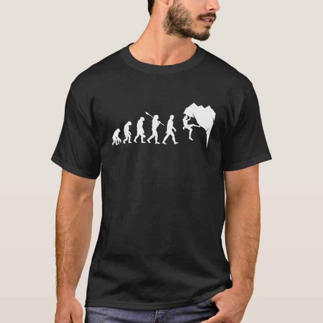 Rock Climbing Evolution Funny Climbing Design For  T-Shirt (Front)