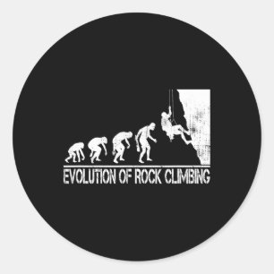 Rock Climbing Evolution Gift For Mountain Climber Classic Round Sticker