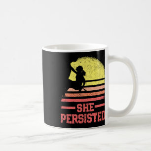 Rock Climbing Female Climber Silhouette Retro She Coffee Mug