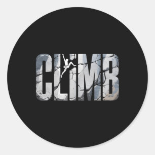 Rock Climbing For Boys Men Climber Mountain Boulde Classic Round Sticker