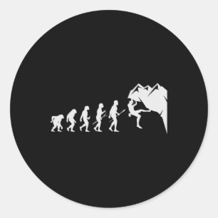 Rock Climbing - For Rock Climber Funny Evolution Classic Round Sticker