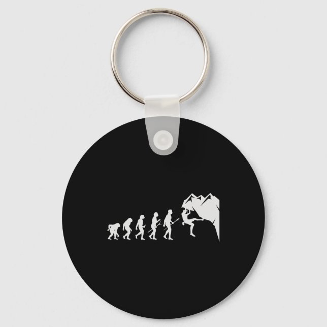 Rock Climbing - For Rock Climber Funny Evolution  Key Ring (Front)