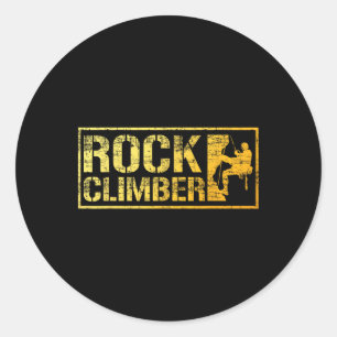 Rock Climbing Funny Bouldering Enthusiasts For Men Classic Round Sticker
