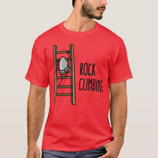 Rock Climbing funny climbing sport puns cartoon gi T-Shirt