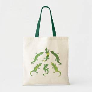 Rock Climbing Geckos - green. Tote Bag