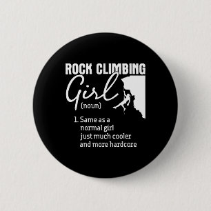 Rock Climbing Girl - Bouldering Rock Climb Boulder 6 Cm Round Badge