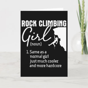 Rock Climbing Girl - Bouldering Rock Climb Boulder Card