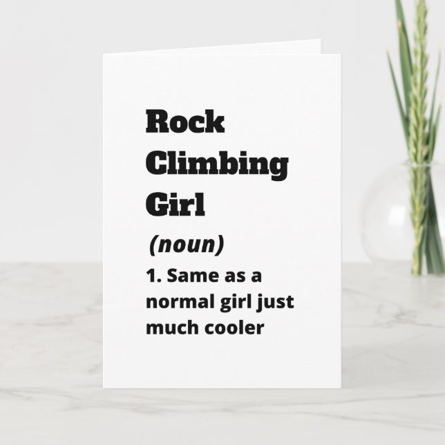 Rock climbing girl card (Front)