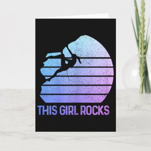 Rock Climbing Girl Definition Climber Bouldering C Card