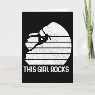Rock Climbing Girl Definition Climber Bouldering C Card