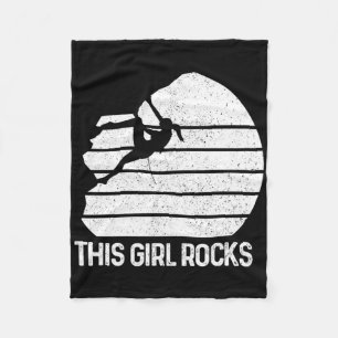Rock Climbing Girl Definition Climber Bouldering C Fleece Blanket