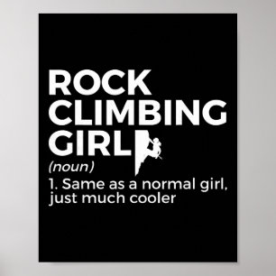 Rock Climbing Girl Definition Climber Poster