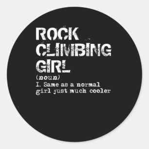 Rock Climbing Girl Definition Funny Sports Classic Round Sticker