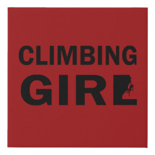 rock climbing girl faux canvas print