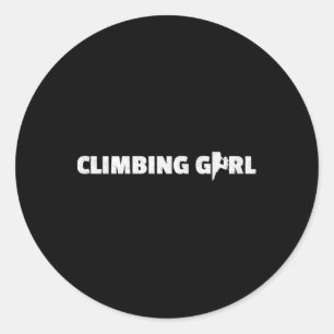 Rock Climbing Girl Mountain Climber Bouldering Gif Classic Round Sticker