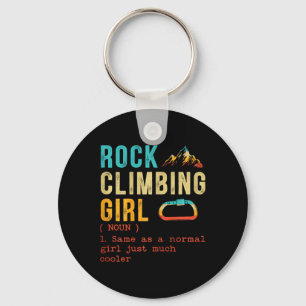 Rock Climbing Girl Mountaineer Mountain Climber Al Key Ring
