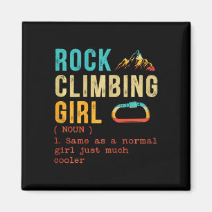 Rock Climbing Girl Mountaineer Mountain Climber Al Magnet