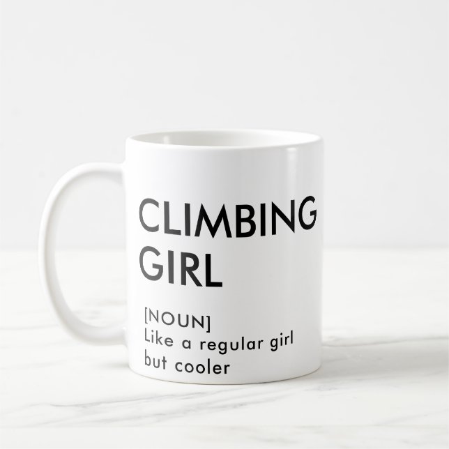 Rock Climbing girl trendy gift for her  Coffee Mug (Left)
