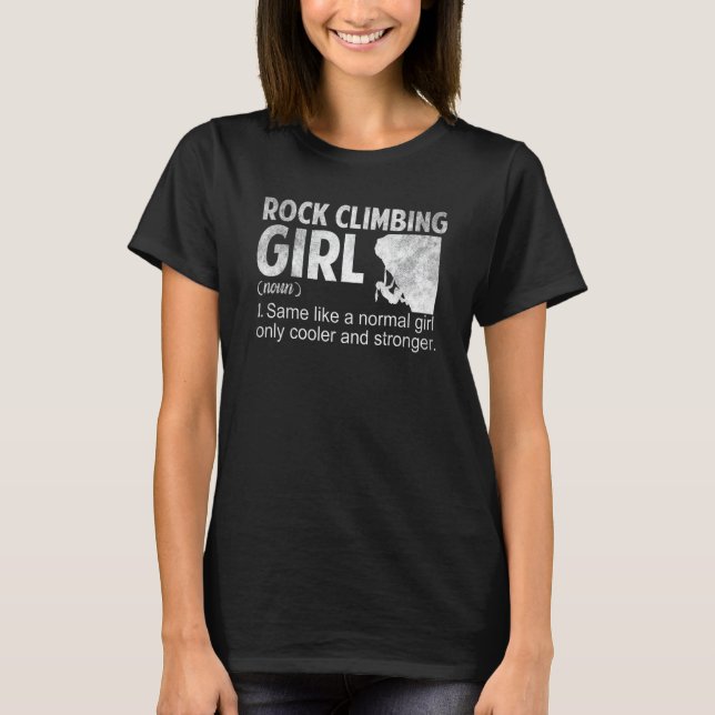 Rock Climbing Girl Womens Climber Climbing T-Shirt (Front)