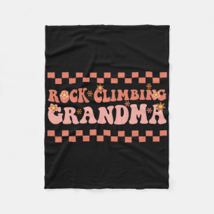 Rock Climbing Grandma Bouldering Mountain Climber Fleece Blanket