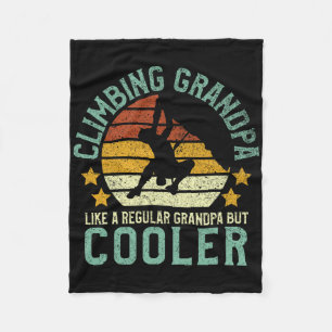 Rock Climbing Grandpa Funny Senior Mountain Climbe Fleece Blanket