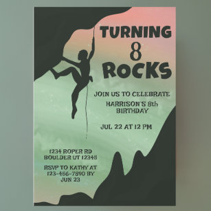 Rock Climbing Gym Adventure Birthday Invitation