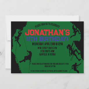 Rock Climbing Gym Birthday Invitation