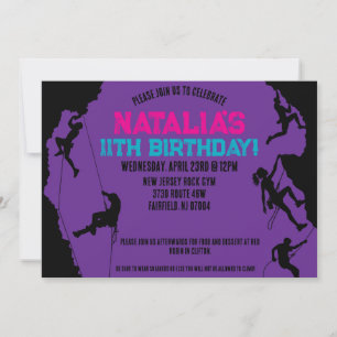 Rock Climbing Gym Birthday Invitation