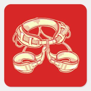 Rock climbing harness square sticker