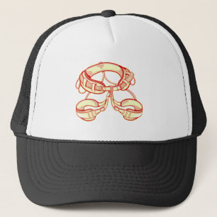Rock climbing harness trucker hat