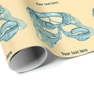 Rock climbing harness with quick draws wrapping paper