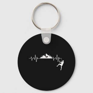 Rock Climbing Heartbeat Climber Pulse Mountain Out Key Ring
