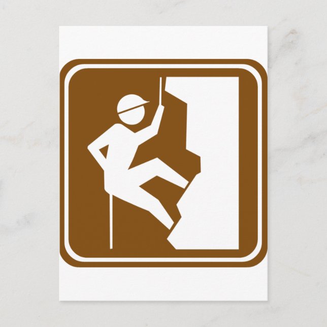 Rock Climbing Highway Sign Postcard (Front)