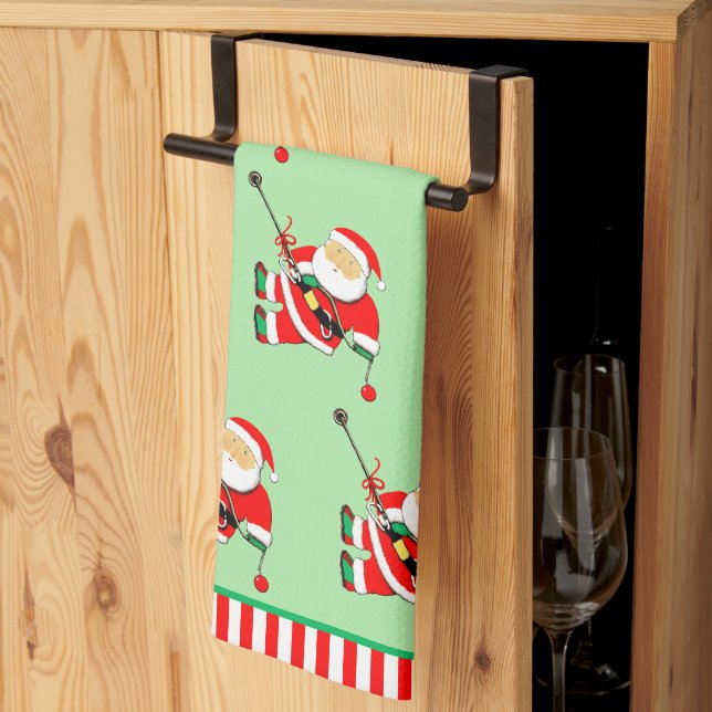 Rock Climbing Holiday Gift Tea Towel (Thirds Fold)