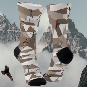Rock Climbing in Browns Crew Socks