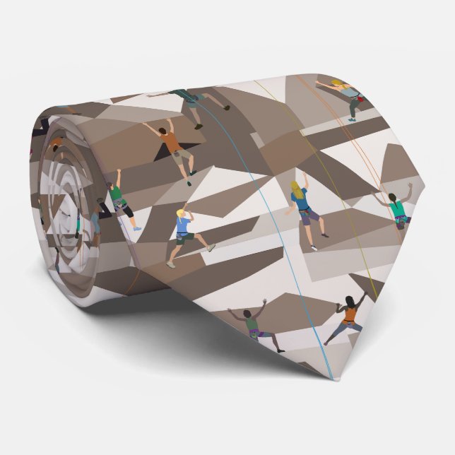 Rock Climbing in Browns Neck Tie (Rolled)