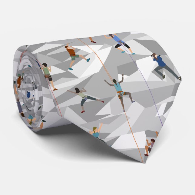 Rock Climbing in Greys Neck Tie (Rolled)