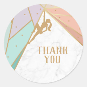 Rock Climbing Invitation Classic Round Sticker