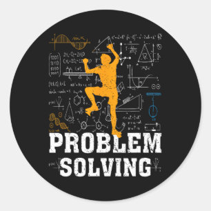Rock Climbing Math Lover Problem Solving Mathemati Classic Round Sticker