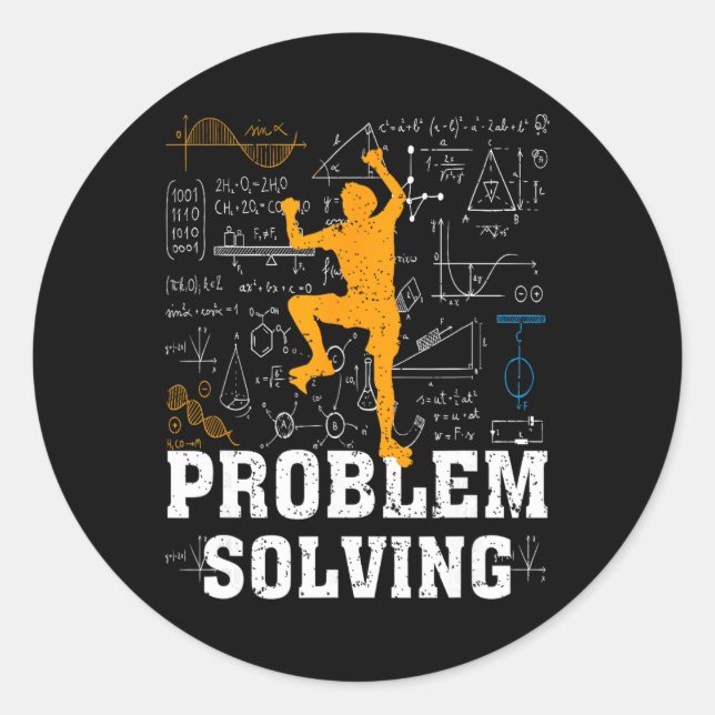 Rock Climbing Math Lover Problem Solving Mathemati Classic Round Sticker (Front)