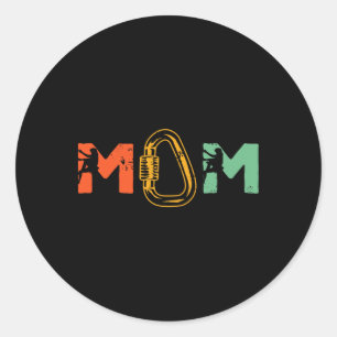 Rock Climbing Mom Rock Climber Belaying Bouldering Classic Round Sticker