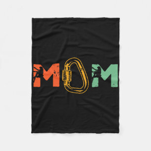 Rock Climbing Mom Rock Climber Belaying Bouldering Fleece Blanket