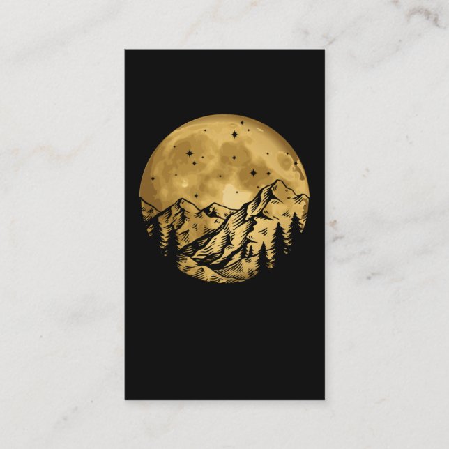 Rock Climbing Moon Climber Mountain Business Card (Front)