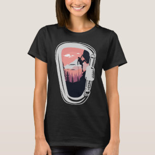 Rock climbing mountain bouldering carabiner nature T-Shirt