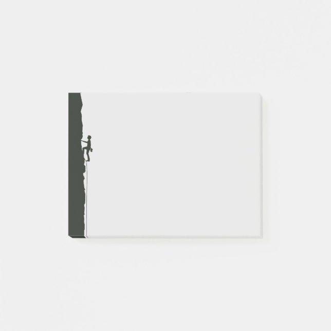 Rock Climbing Mountain Climber Silhouette Post-it Notes (Front)