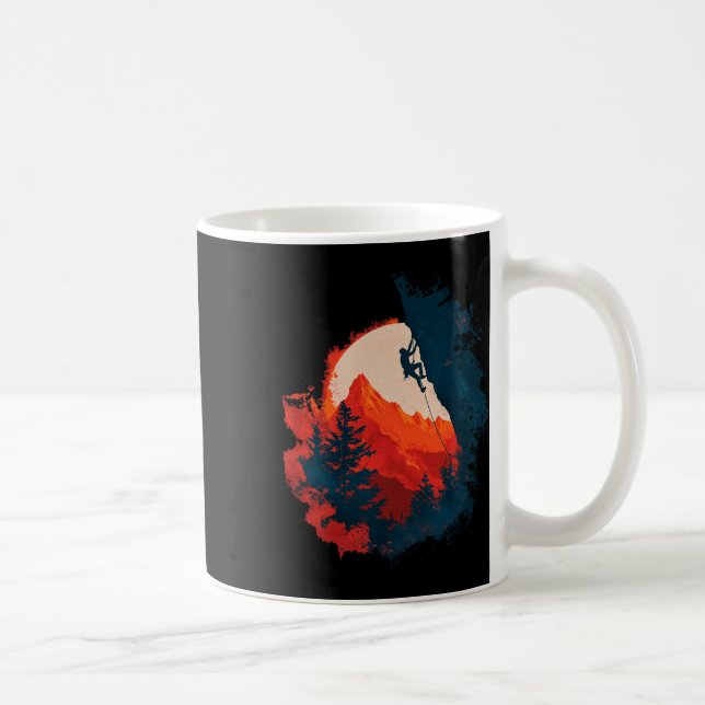 Rock Climbing Mountain Range Sunset Adventure Natu Coffee Mug (Right)