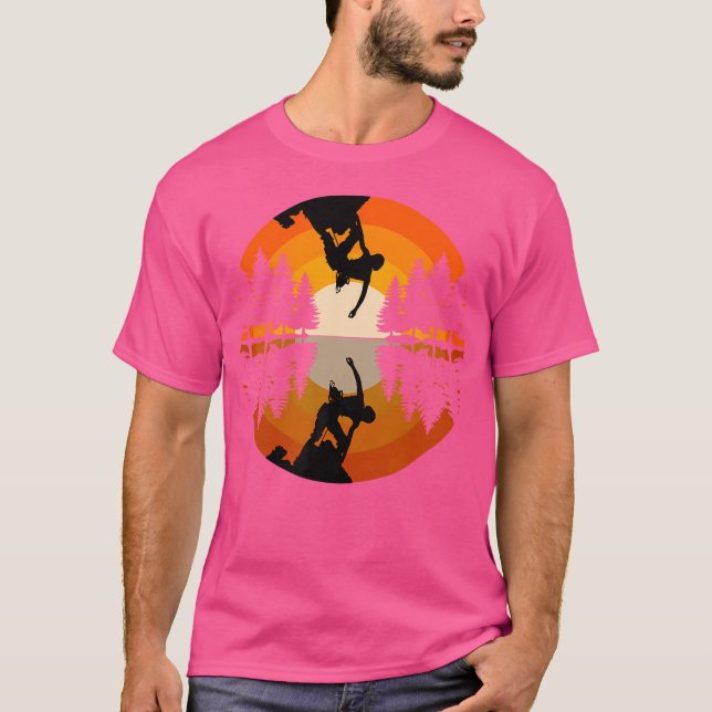 Rock Climbing Mountains Mountaineer - Silhouette C T-Shirt (Front)